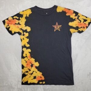 Jeffree Star Shirt Medium Tie Dyed Cosmetics Fashion Black‎ Orange Promo Merch